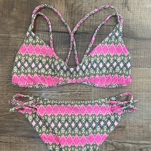 Pink Ikat Pattern Strappy Frankie’s Bikini